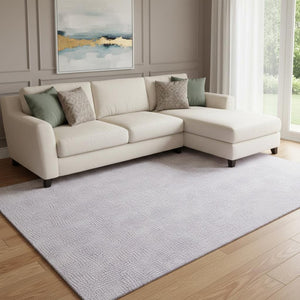 HomeRoots 10' X 14' Lavender and Ivory Geometric Area Rug - Washable, Stain-Resistant, UV Protected Beauty! 682907