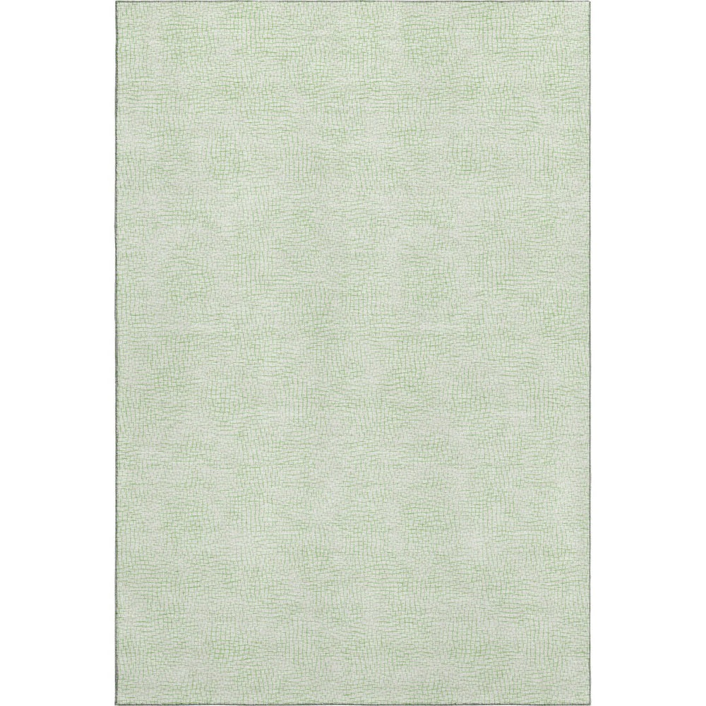 HomeRoots 5' X 8' Mint Green & Ivory Geometric Area Rug – Washable, UV Protection for Kids & Pets, Durable Design 682909