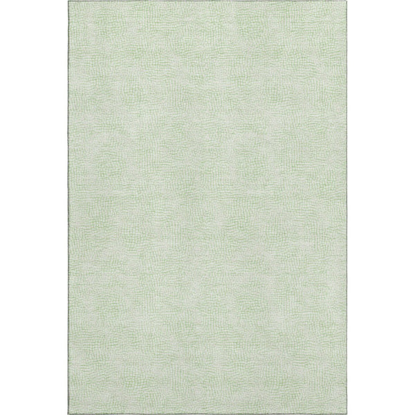 HomeRoots 5' X 8' Mint Green & Ivory Geometric Area Rug – Washable, UV Protection for Kids & Pets, Durable Design 682909