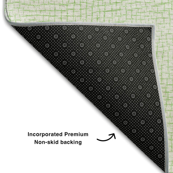HomeRoots 5' X 8' Mint Green & Ivory Geometric Area Rug – Washable, UV Protection for Kids & Pets, Durable Design 682909