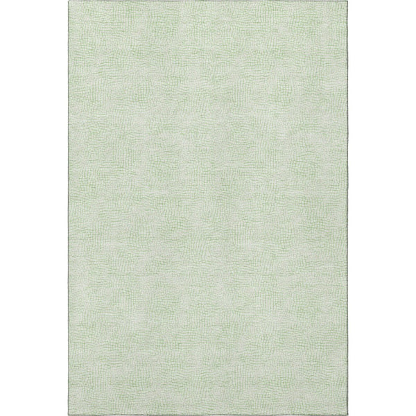 HomeRoots 5' X 8' Mint Green & Ivory Geometric Area Rug – Washable, UV Protection for Kids & Pets, Durable Design 682909