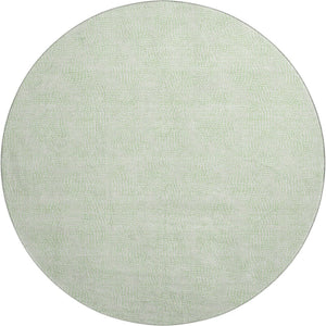 HomeRoots 8' Mint Green & Ivory Geometric Round Rug - Washable, UV Protected, Durable & Stylish for Homes 682910