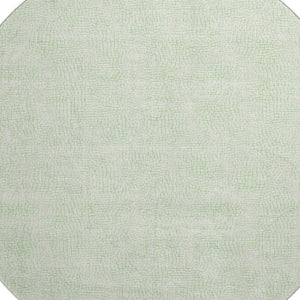 HomeRoots 8' Mint Green & Ivory Geometric Round Rug - Washable, UV Protected, Durable & Stylish for Homes 682910