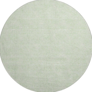 HomeRoots 8' Mint Green & Ivory Geometric Round Rug - Washable, UV Protected, Durable & Stylish for Homes 682910
