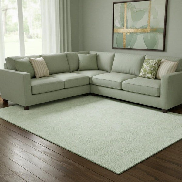 HomeRoots 8' X 10' Stylish Mint Green & Ivory Geometric Washable Area Rug with UV Protection & Stain Resistance 682911