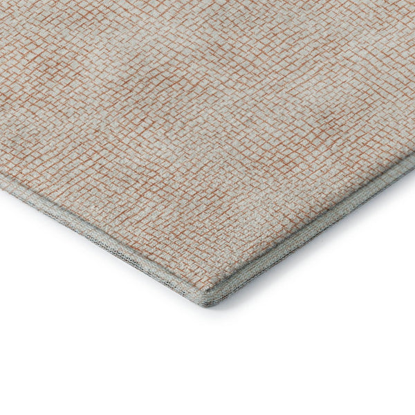 HomeRoots 5' X 8' Stylish Peach & Ivory Geometric Area Rug - Washable, UV Protected, Perfect for Homes! 682915