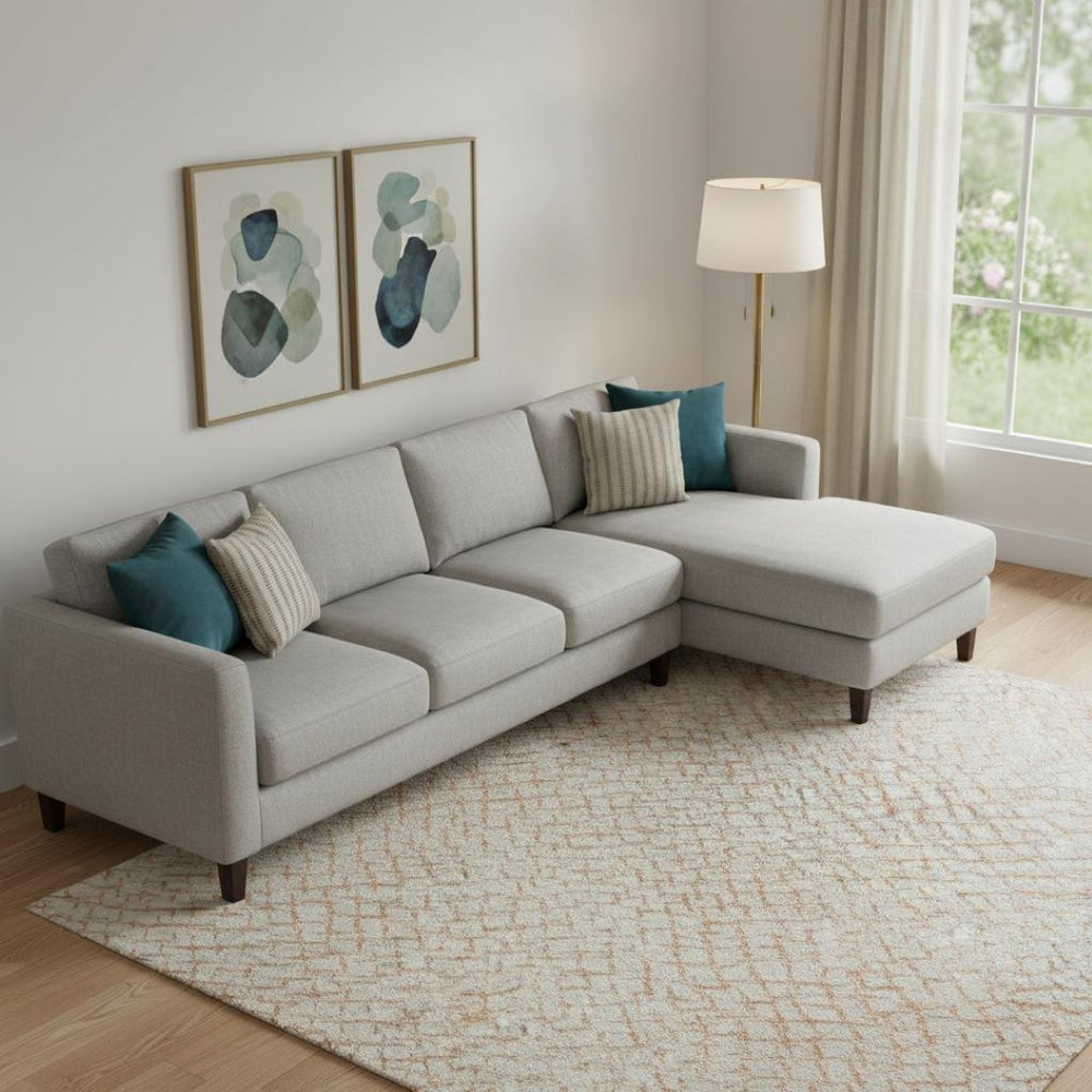 HomeRoots 9' X 12' Peach & Ivory Geometric Area Rug - Durable, Washable, UV-Protected, Ideal for Active Homes 682918