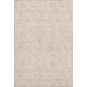 HomeRoots 9' X 12' Peach & Ivory Geometric Area Rug - Durable, Washable, UV-Protected, Ideal for Active Homes 682918