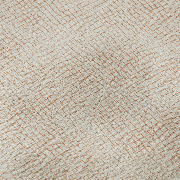 HomeRoots 9' X 12' Peach & Ivory Geometric Area Rug - Durable, Washable, UV-Protected, Ideal for Active Homes 682918