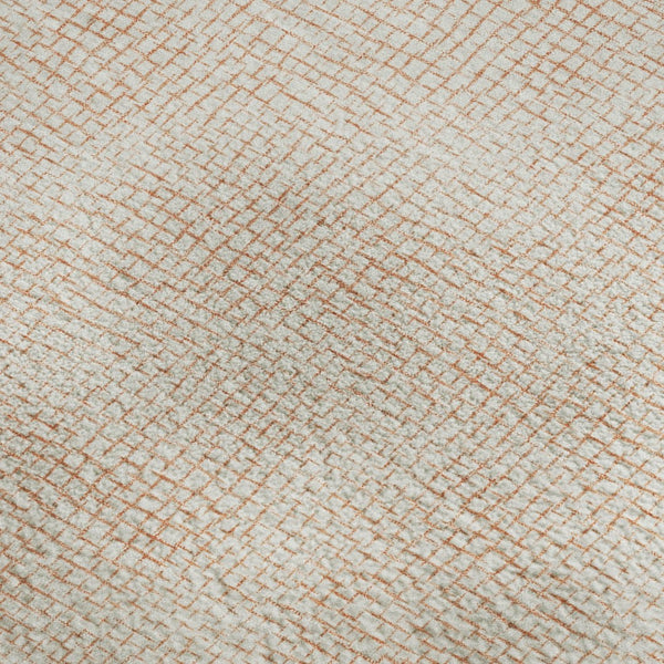 HomeRoots 9' X 12' Peach & Ivory Geometric Area Rug - Durable, Washable, UV-Protected, Ideal for Active Homes 682918