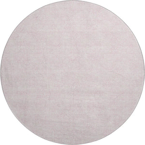 HomeRoots 8' Pink and Ivory Geometric Round Rug – Washable, UV Protected, Durable for High-Traffic Areas 682922