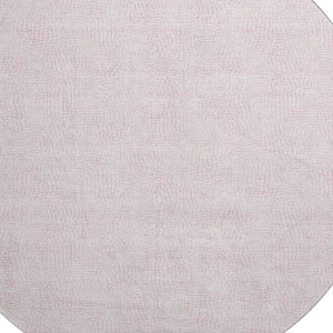 HomeRoots 8' Pink and Ivory Geometric Round Rug – Washable, UV Protected, Durable for High-Traffic Areas 682922