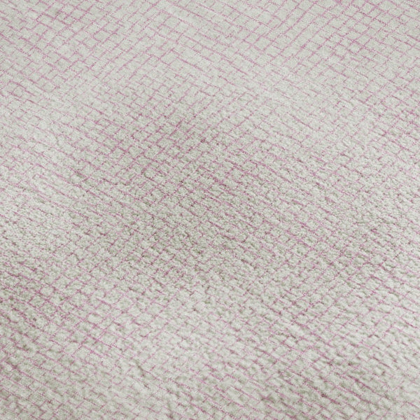 HomeRoots 9' X 12' Pink and Ivory Geometric Washable Area Rug with UV Protection - Perfect for Family Spaces! 682924