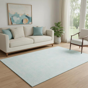 HomeRoots 5' X 8' Sky Blue Geometric Area Rug - Durable, Stain-Resistant, UV Protected for Busy Homes & Style 682927