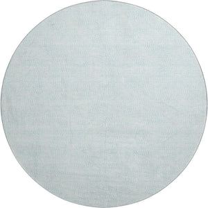 HomeRoots 8' Modern Sky Blue & Ivory Geometric Round Rug - Washable, UV Protected, Durable for Families & Pets 682928