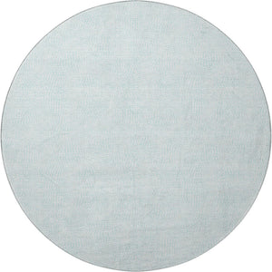 HomeRoots 8' Modern Sky Blue & Ivory Geometric Round Rug - Washable, UV Protected, Durable for Families & Pets 682928