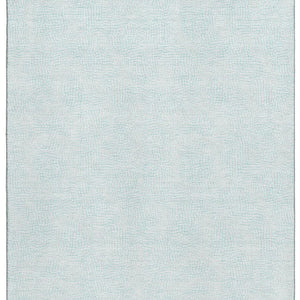 HomeRoots 8' X 10' Sky Blue & Ivory Geometric Washable Area Rug – Stain Resistant, UV Protected & Stylish Design 682929