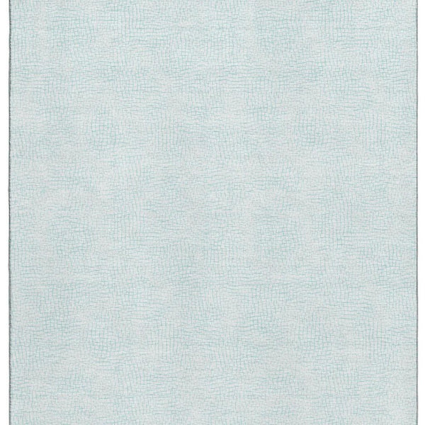 HomeRoots 8' X 10' Sky Blue & Ivory Geometric Washable Area Rug – Stain Resistant, UV Protected & Stylish Design 682929