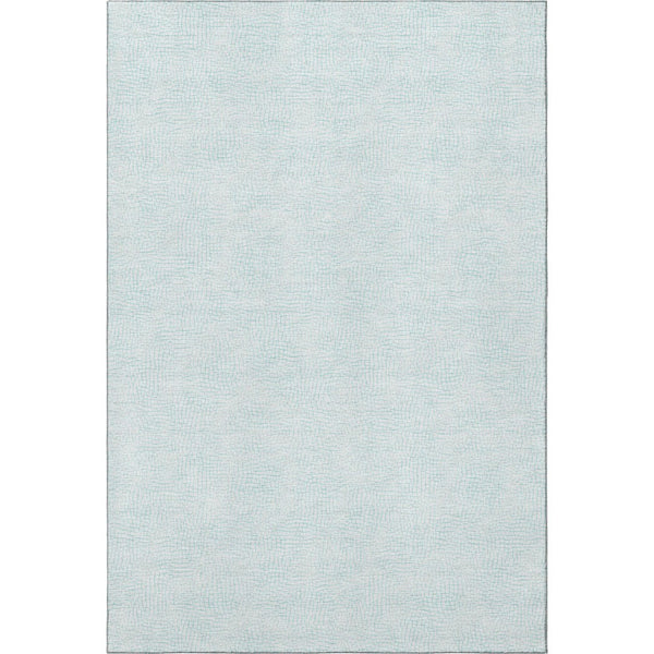 HomeRoots 8' X 10' Sky Blue & Ivory Geometric Washable Area Rug – Stain Resistant, UV Protected & Stylish Design 682929