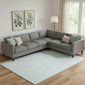 HomeRoots 9' X 12' Sky Blue Geometric Area Rug - Washable, Stain Resistant, UV Protected for Modern Spaces 682930