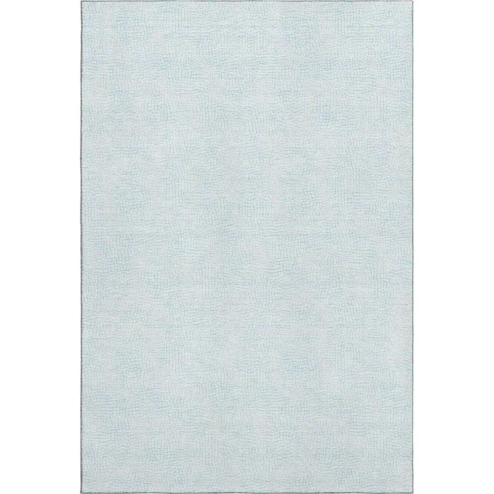 HomeRoots 9' X 12' Sky Blue Geometric Area Rug - Washable, Stain Resistant, UV Protected for Modern Spaces 682930