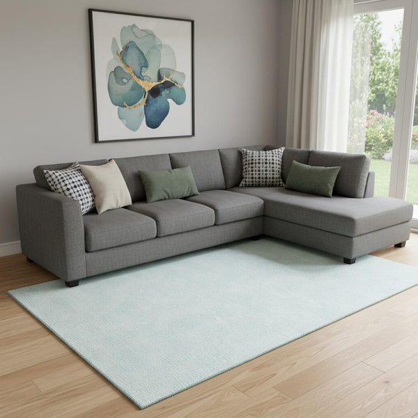 HomeRoots 10' Sky Blue & Ivory Geometric Washable Area Rug - UV Protected, Stylish & Durable for High-Traffic Spaces 682931
