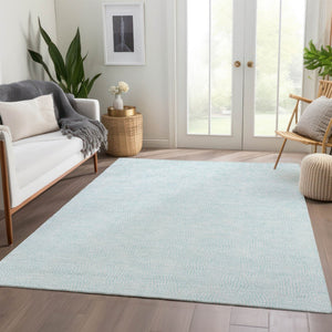 HomeRoots 10' Sky Blue & Ivory Geometric Washable Area Rug - UV Protected, Stylish & Durable for High-Traffic Spaces 682931