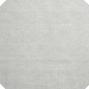 HomeRoots 8' Silver and Ivory Geometric Round Rug – Washable, UV Resistant, Perfect for High-Traffic Areas! 682934