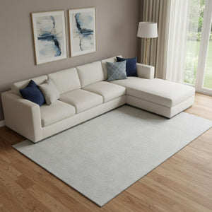 HomeRoots 9' X 12' Modern Silver & Ivory Geometric Area Rug - Washable, UV-Protected, Stain-Resistant Beauty 682936