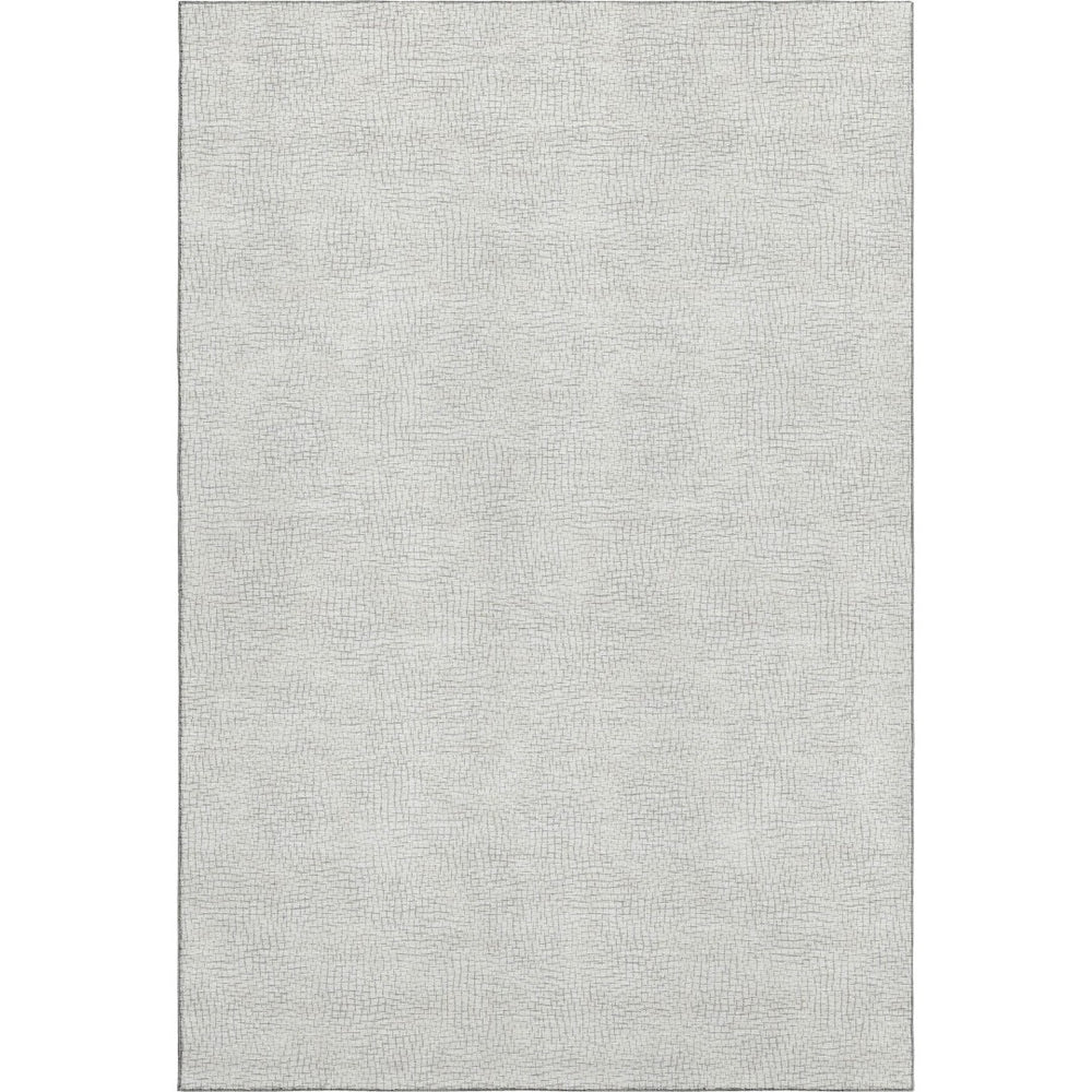 HomeRoots 9' X 12' Modern Silver & Ivory Geometric Area Rug - Washable, UV-Protected, Stain-Resistant Beauty 682936