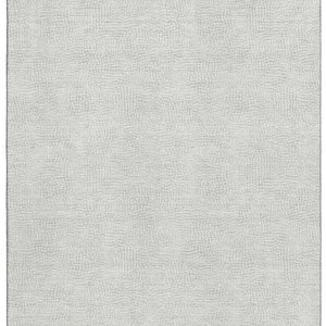 HomeRoots 10' X 14' Stylish Silver & Ivory Geometric Area Rug - Washable, UV Protected, Perfect for Families! 682937