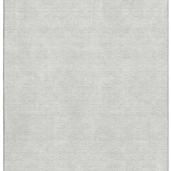 HomeRoots 10' X 14' Stylish Silver & Ivory Geometric Area Rug - Washable, UV Protected, Perfect for Families! 682937