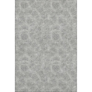 HomeRoots 5' X 8' Modern White and Black Geometric Area Rug with Stain Resistance and UV Protection Benefits 682939