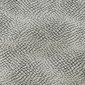 HomeRoots 8' Modern Black and White Geometric Washable Round Rug with UV Protection for High-Traffic Rooms 682940