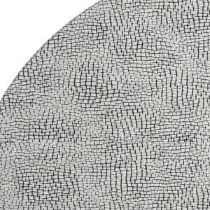 HomeRoots 8' Modern Black and White Geometric Washable Round Rug with UV Protection for High-Traffic Rooms 682940