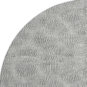 HomeRoots 8' Modern Black and White Geometric Washable Round Rug with UV Protection for High-Traffic Rooms 682940
