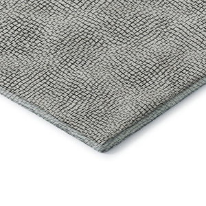 HomeRoots 10' X 14' Modern White and Black Geometric Area Rug - Washable, UV Protected, Durable for Family Spaces 682943