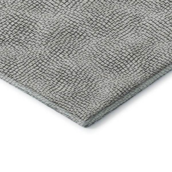 HomeRoots 10' X 14' Modern White and Black Geometric Area Rug - Washable, UV Protected, Durable for Family Spaces 682943