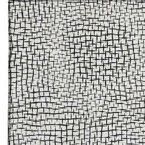 HomeRoots 10' X 14' Modern White and Black Geometric Area Rug - Washable, UV Protected, Durable for Family Spaces 682943