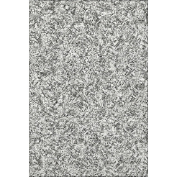 HomeRoots 10' X 14' Modern White and Black Geometric Area Rug - Washable, UV Protected, Durable for Family Spaces 682943