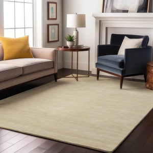 HomeRoots 5' X 8' Yellow and Ivory Geometric Area Rug – Stylish, Washable, UV-Protected for High-Traffic Spaces 682945