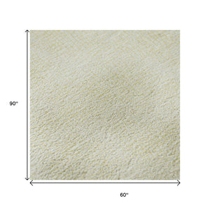 HomeRoots 5' X 8' Yellow and Ivory Geometric Area Rug – Stylish, Washable, UV-Protected for High-Traffic Spaces 682945
