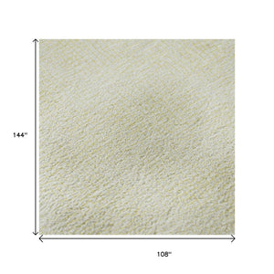 HomeRoots 9' X 12' Yellow Geometric Washable Area Rug - Stain Resistant, UV Protected & Modern Design Accent 682948