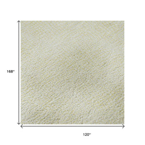 HomeRoots 10' X 14' Yellow Geometric Washable Area Rug - Durable, UV-Protected, Perfect for Families & Pets! 682949