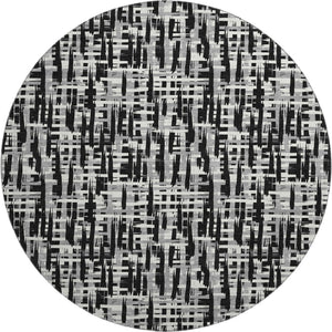 HomeRoots 8' Modern Abstract Geometric Washable Round Rug - Durable, Stain-Resistant, UV Protected Design 682952