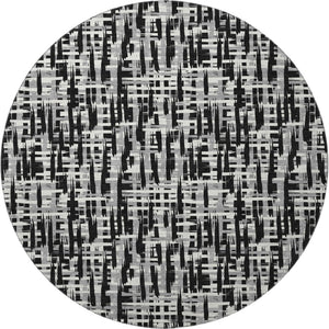 HomeRoots 8' Modern Abstract Geometric Washable Round Rug - Durable, Stain-Resistant, UV Protected Design 682952