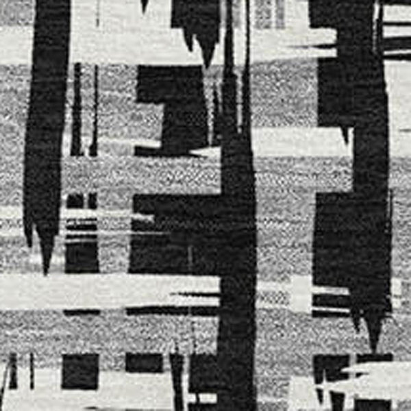 HomeRoots 9' X 12' Modern Black Ivory Gray Abstract Geometric Washable Area Rug with UV Protection & Comfort 682954
