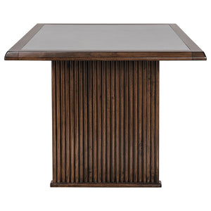 English Elm Wawona Ceramic Top Rubberwood Dining Set with Upholstered Chairs for Four B062S01671