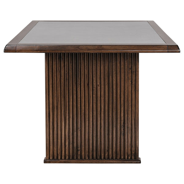 English Elm Wawona Ceramic Top Rubberwood Dining Set with Upholstered Chairs for Four B062S01671