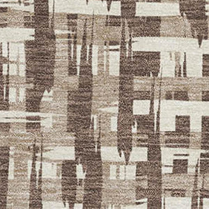 HomeRoots 8' X 10' Washable Abstract Geometric Area Rug in Brown, Beige & Ivory - UV Protected & Stain Resistant 682965